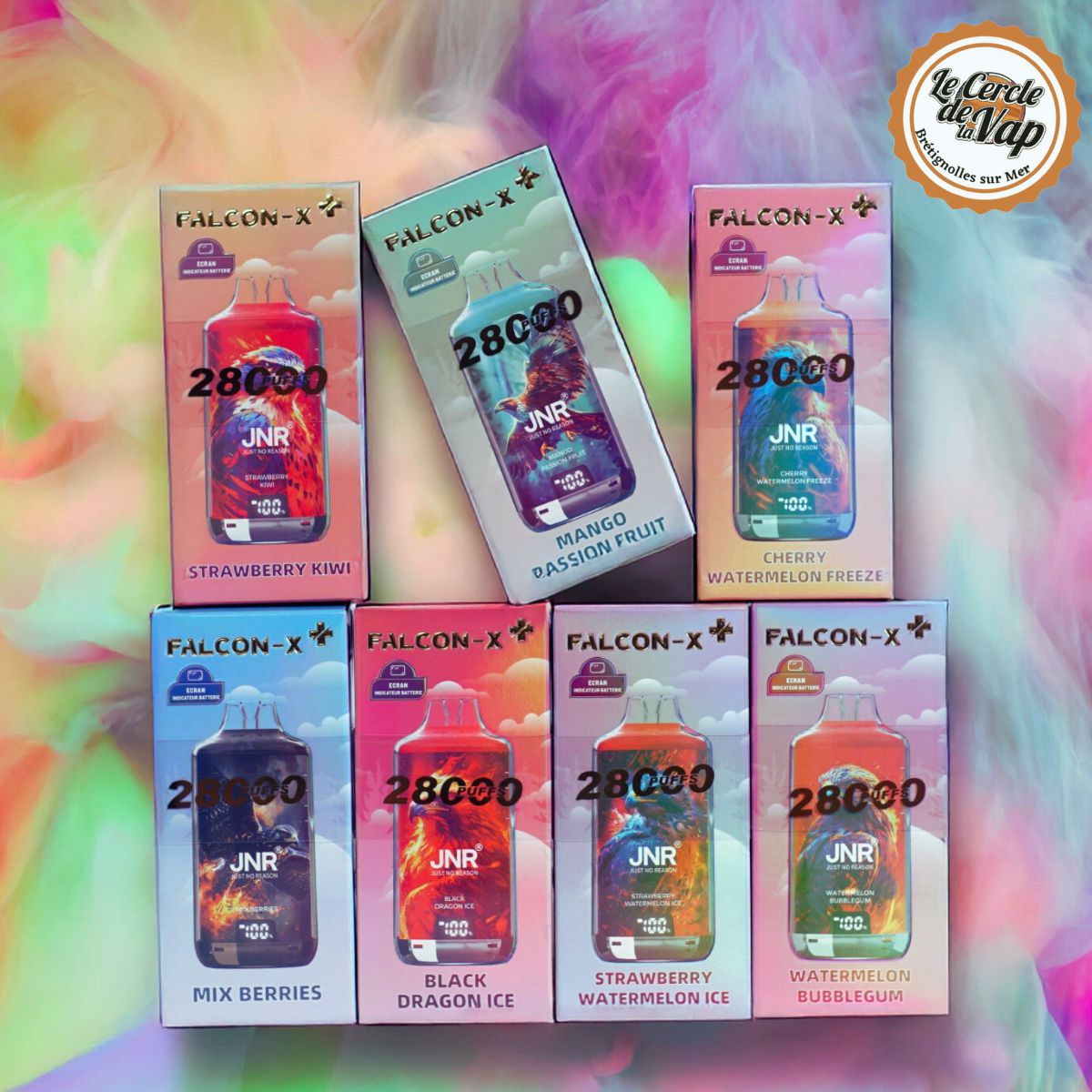 PUFF JNR Falcon 28K + 2 E-liquides 10 ml en 2% de nicotine